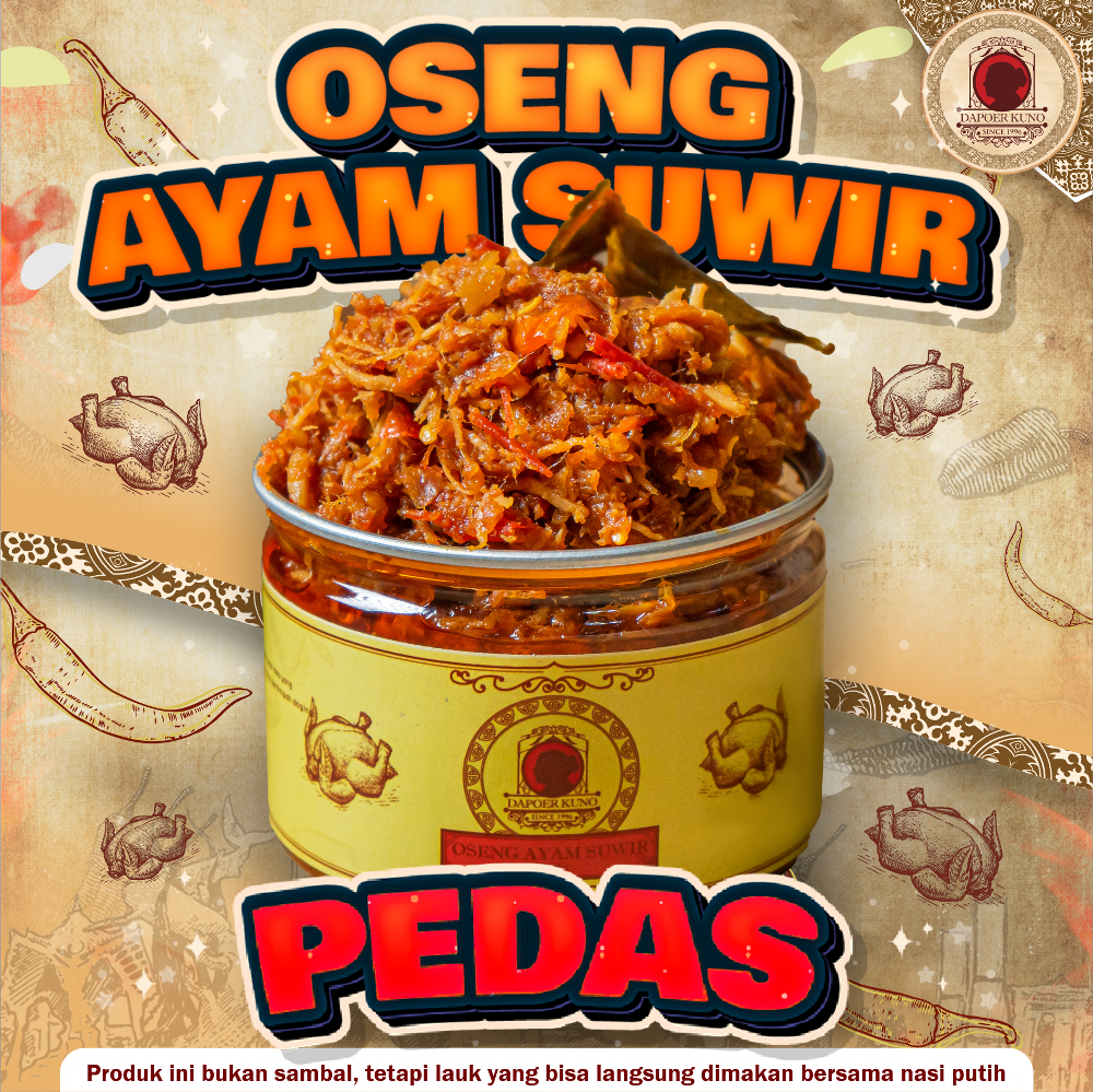 Dapoer Kuno - Oseng Ayam Suwir Pedas 250gr