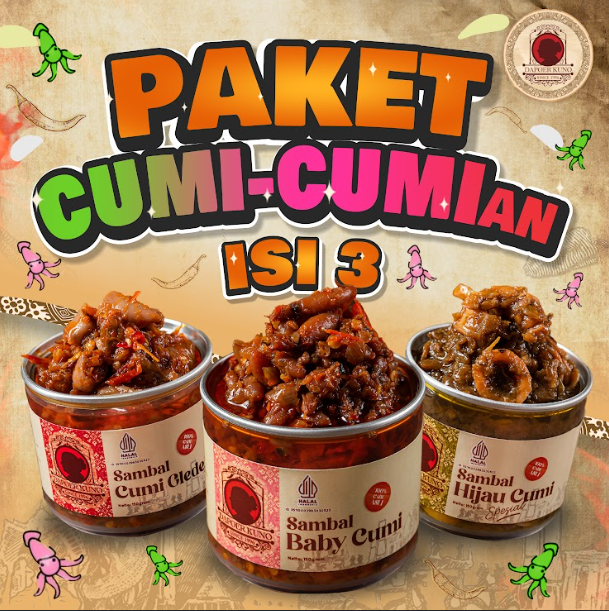 Paket Sambal Cumi Cumi an - Isi 3 DAPOER KUNO [150 Gram x 3pcs]