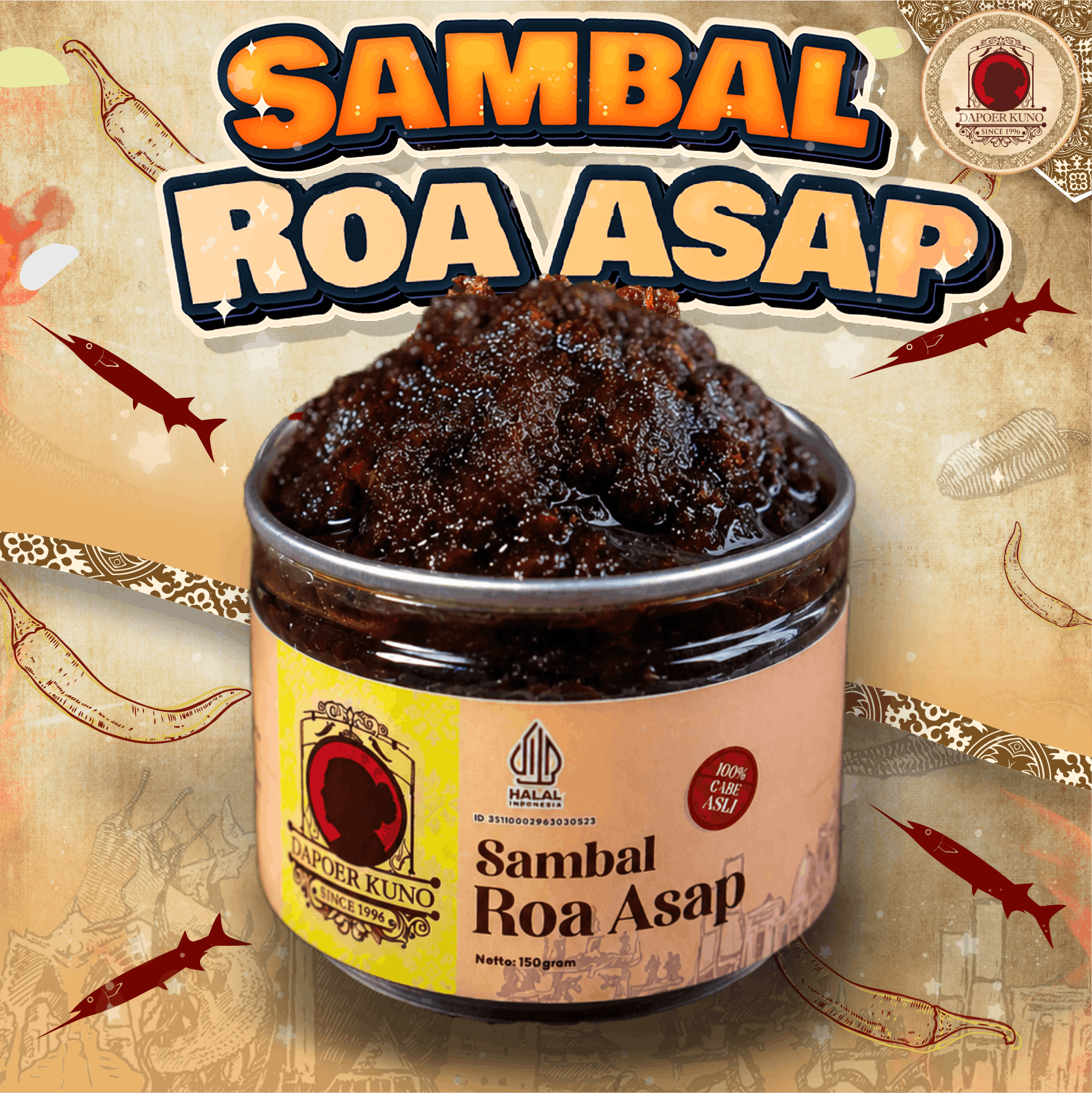 Dapoer Kuno - Sambal Roa Asap 150gr