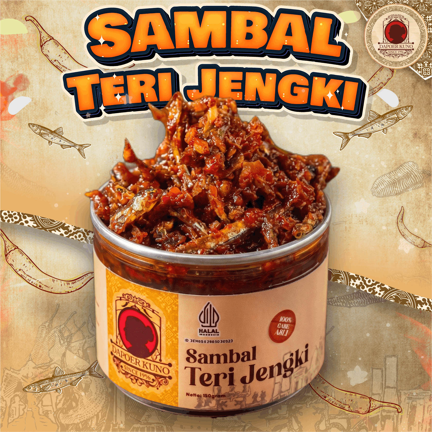 Dapoer Kuno - Sambal Teri Jengki 150gr