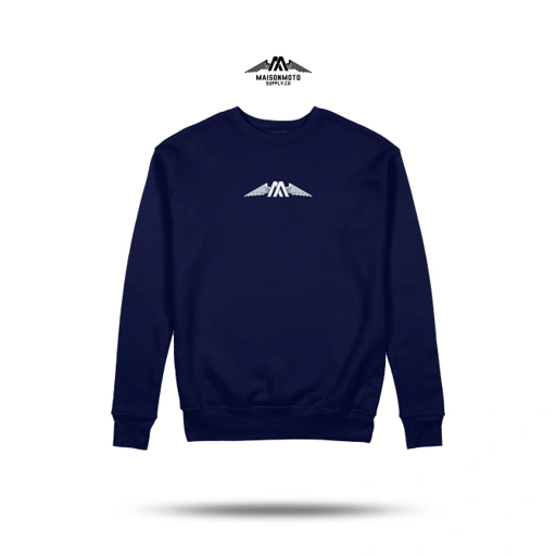 Image of Maisonmoto Supply - Crewneck - Wings CN - Crewneck Navy Pria Motor
