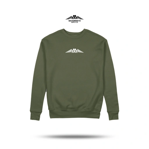 Image of Maisonmoto Supply - Crewneck - Wings CN - Crewneck Army Pria Motor