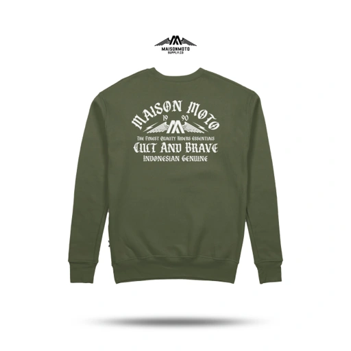 Image of Maisonmoto Supply - Crewneck - Wings CN - Crewneck Army Pria Motor