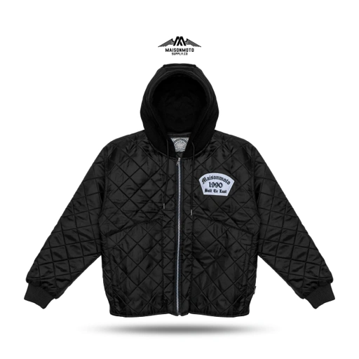 Image of Maisonmoto Supply - Quilting Jacket Hood - Iron Talon QJ - Quilting Jacket Hood Black Pria Motor