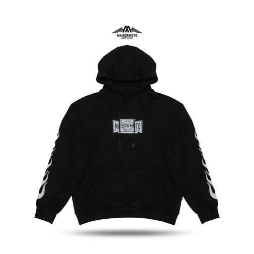 Image of Maisonmoto Supply - Hoodie Jacket - FDFPBP Hood - Hoodie Jacket Black Pria Motor