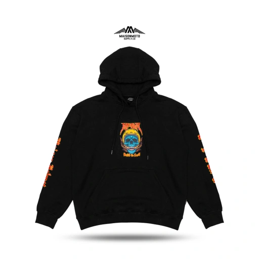 Image of Maisonmoto Supply - Hoodie Jacket - Built To Last Hood - Hoodie Jacket Black Pria Motor