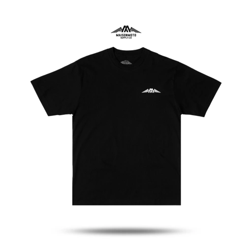 Image of Maisonmoto Supply - T-shirt - Wings Logo Tees - T-shirt Black Pria Motor