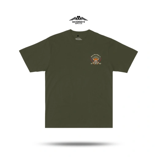 Image of Maisonmoto Supply - T-shirt - Nightmoth Tees - T-shirt Green Pria Moto
