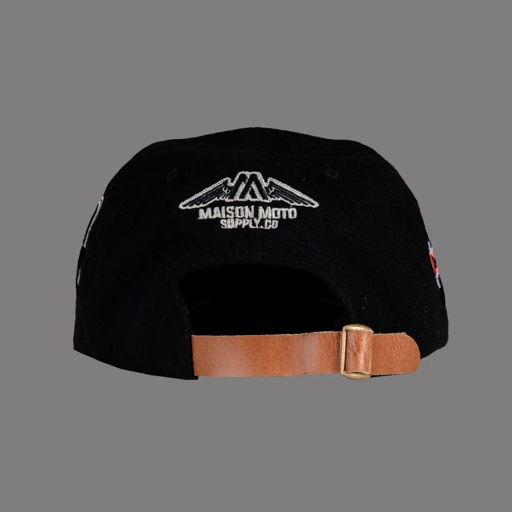 Image of Maisonmoto Supply - Hat - Cult And Brave Skull - Polo Cap Black Pria Motor