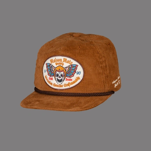 Image of Maisonmoto Supply - Hat - Maison Nightmoth - Script Snapback Camel Pria Motor