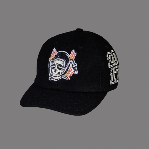Image of Maisonmoto Supply - Hat - Cult And Brave Skull - Polo Cap Black Pria Motor