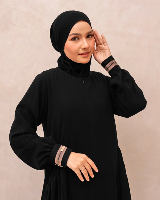Image of ABAYA ZAMIRA - JET BLACK