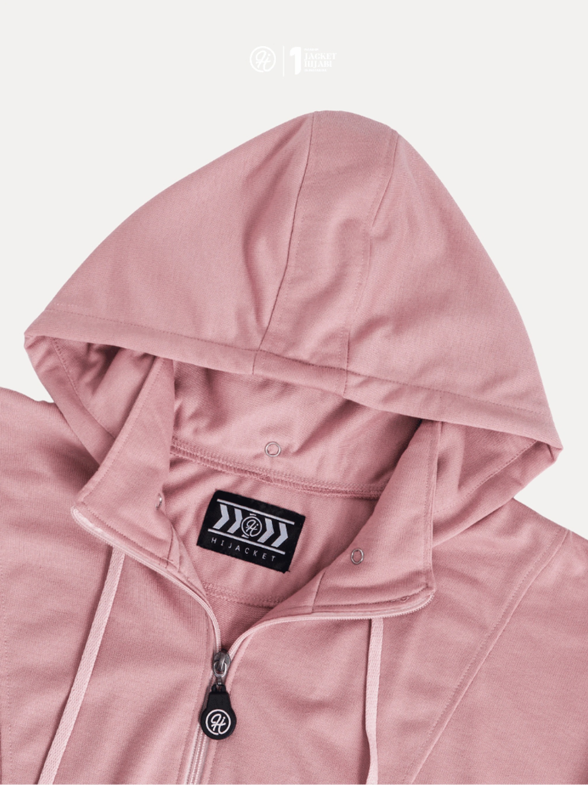 Hijacket Ezzenza: Jaket Wanita Hijabers Muslimah dengan Handsock dan Hoodie Lepas Pasang