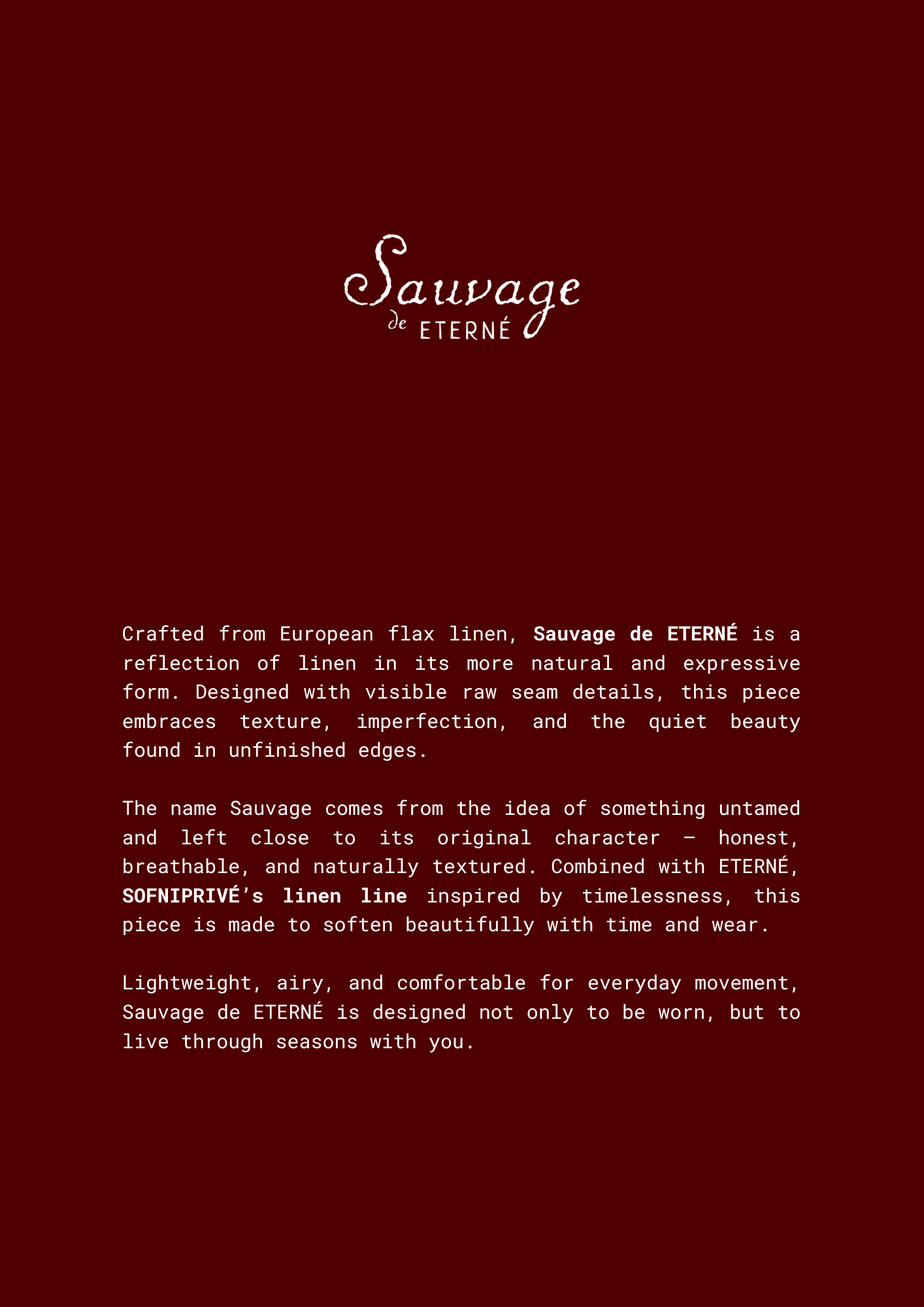 SAUVAGE DE ETERNÉ DRESS