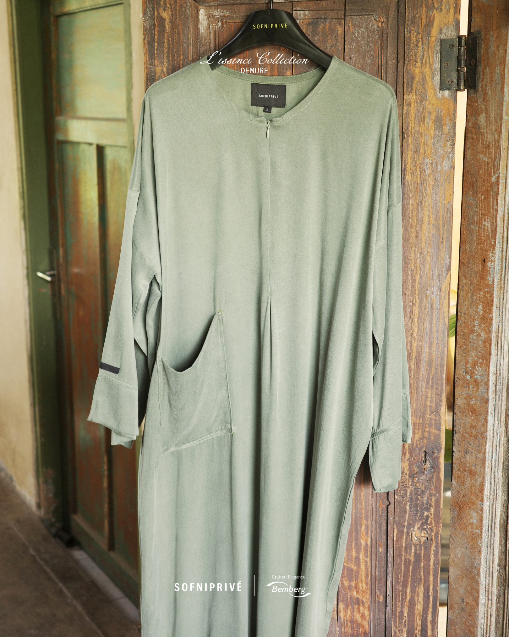 DEMURE DRESS ICEBERG GREEN