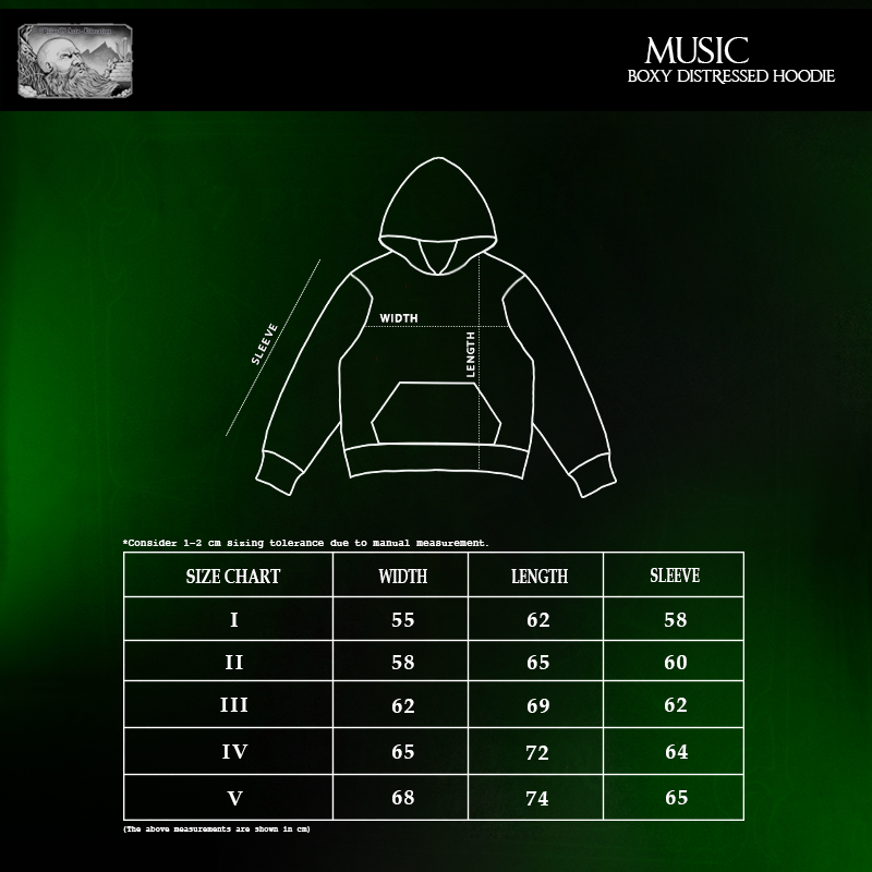 Music (Boxy Distressed Hoodie)