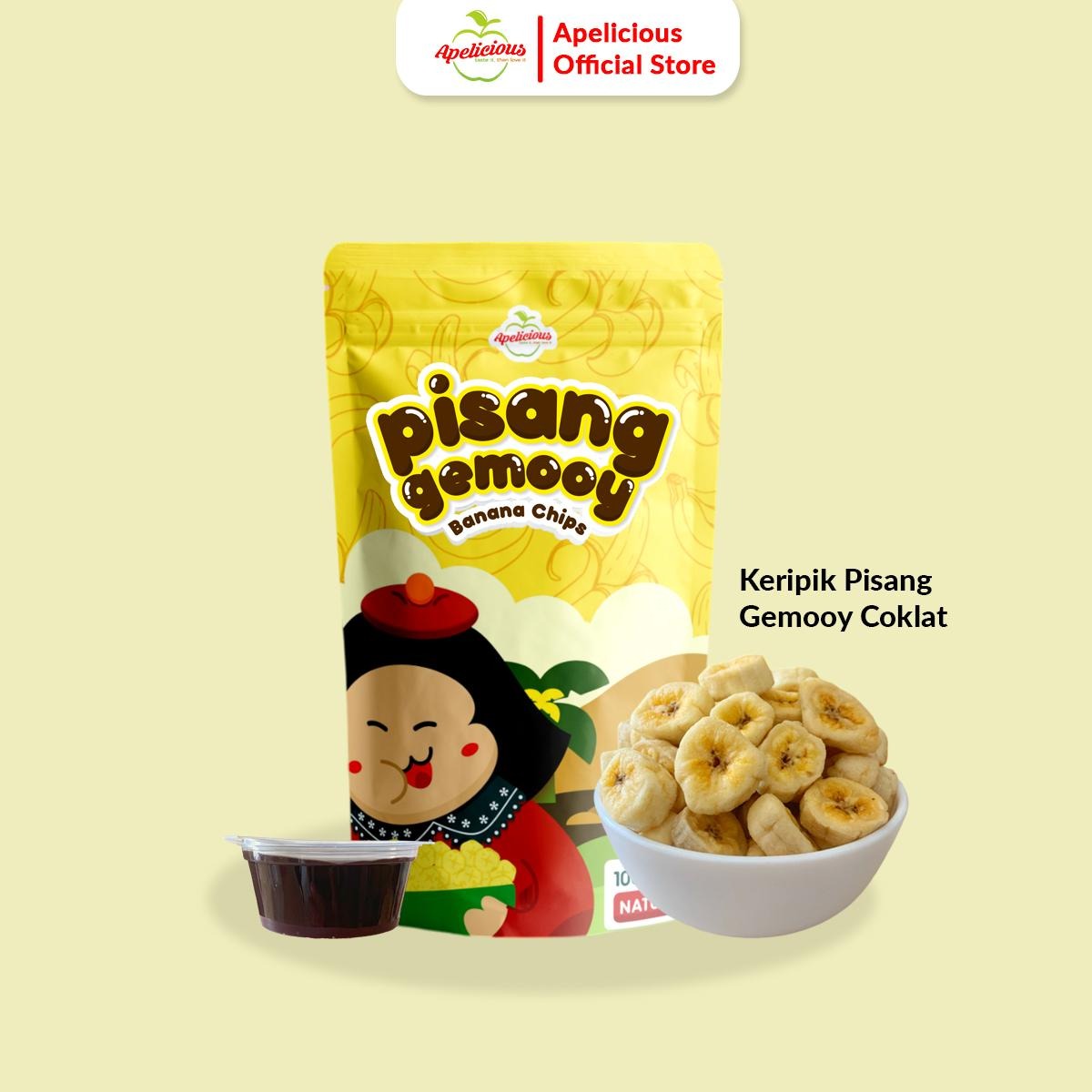 [Apelicious PAYDAY SPECIAL BUNDLING] APELICIOUS Bundling Keripik Buah Extra Sayur 200gr + Gemooy Coklat 100gr,-   Kering, Cemilan, Chips