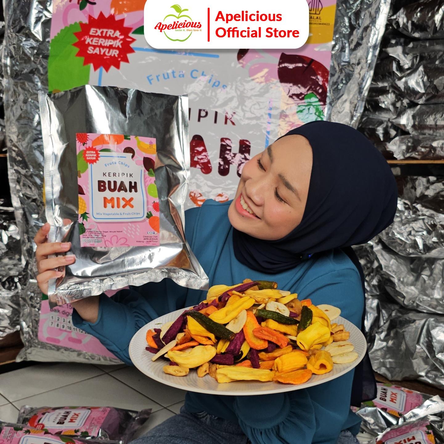APELICIOUS KERIPIK BUAH KERING MIX EXTRA KERIPIK SAYUR 350g / 200g ,-  Snack Chips Kripik Food Nangka