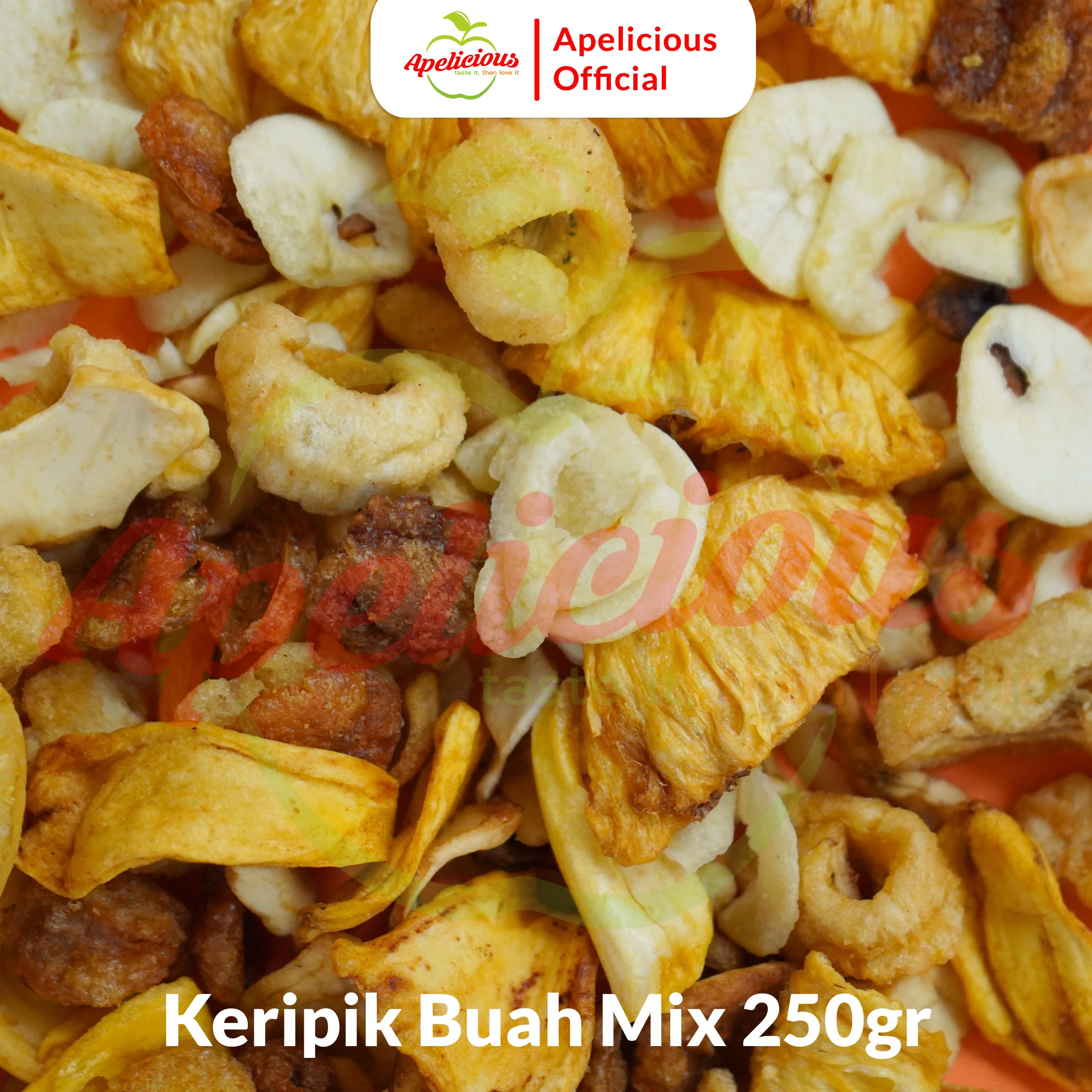 APELICIOUS KERIPIK BUAH MIX 250gr Isi 6 Keripik Buah Kering Apel Nangka Pisang ,- Cemilan Chips Camilan Snack Food
