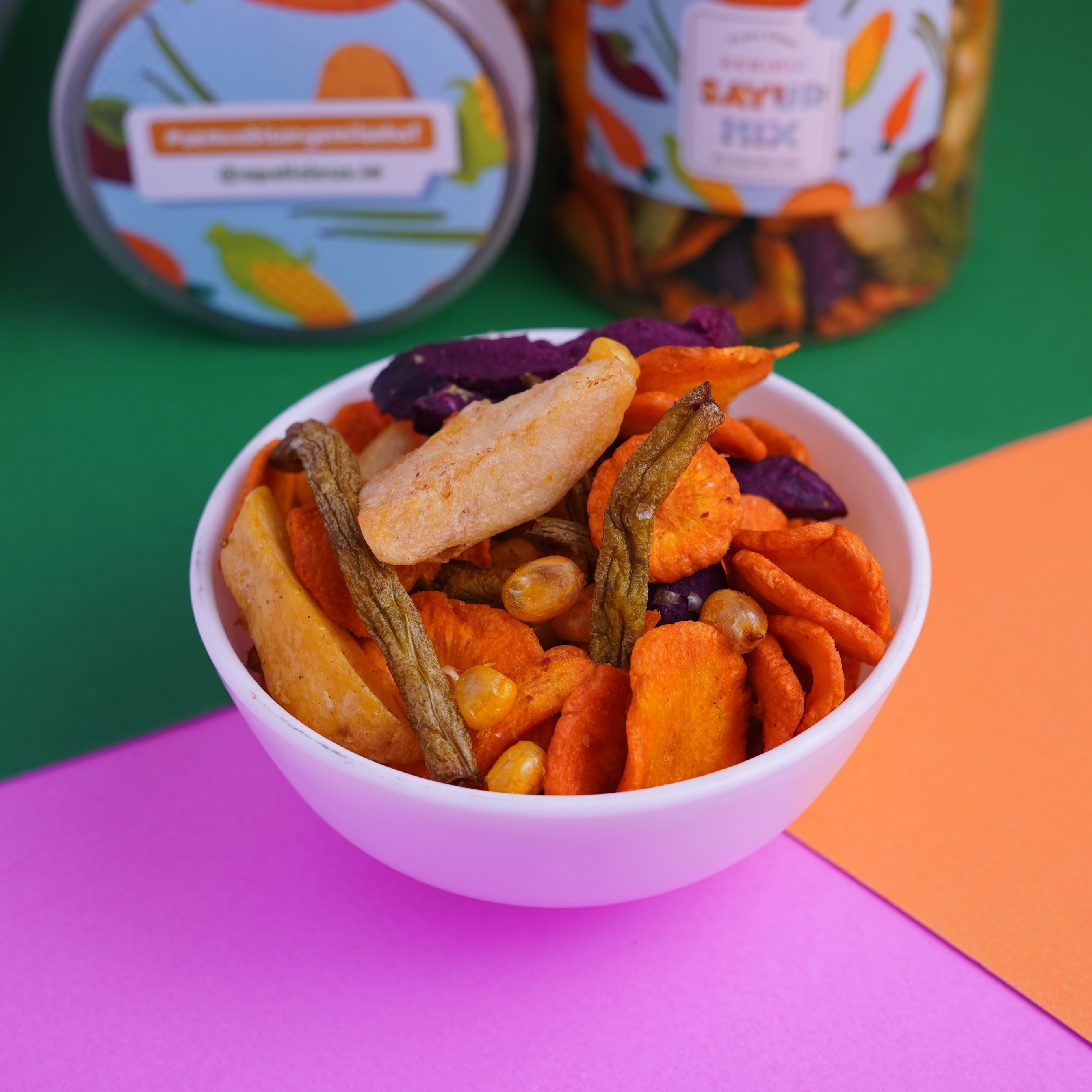 APELICIOUS KERIPIK SAYUR MIX/BUAH MIX TOPLES (Wortel, Okra, buncis,Brokoli