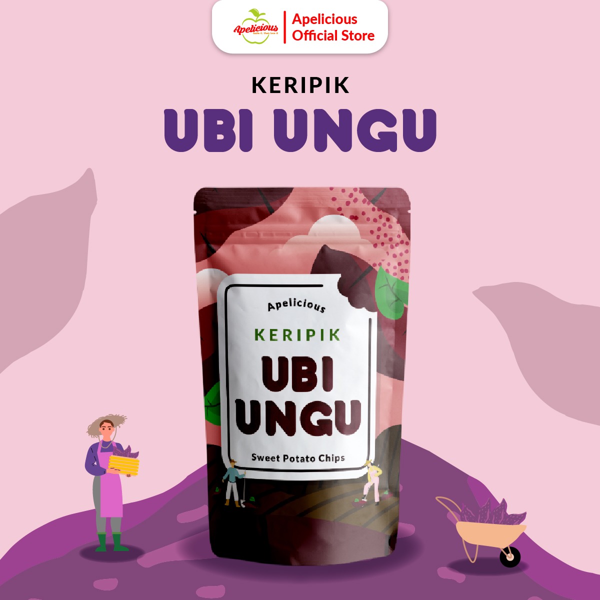 APELICIOUS Keripik Ubi Ungu 50gr Eksklusif Printing