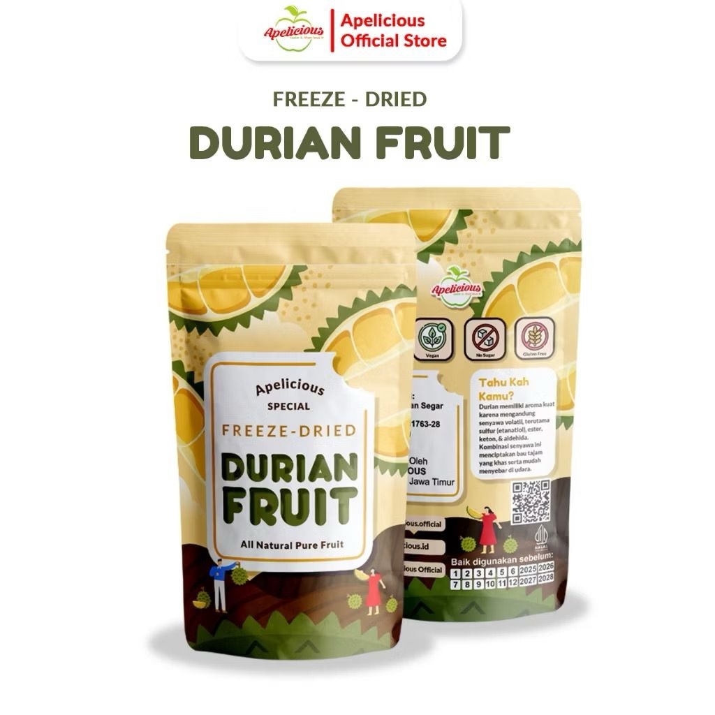 APELICIOUS Keripik Buah Durian APELICIOUS Kering - FD Durian - Food, Snack