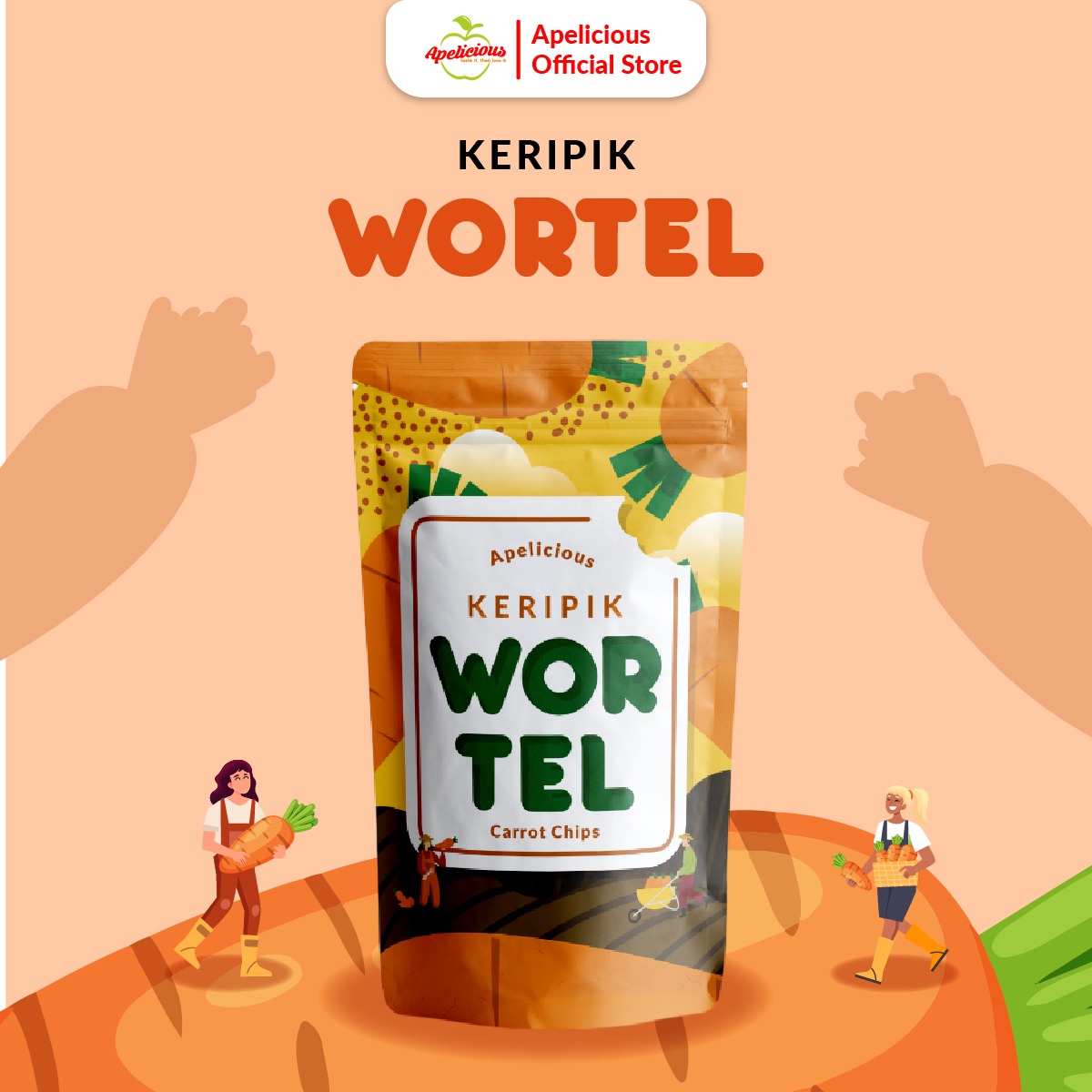 APELICIOUS Keripik Wortel 50gr Eksklusif Printing