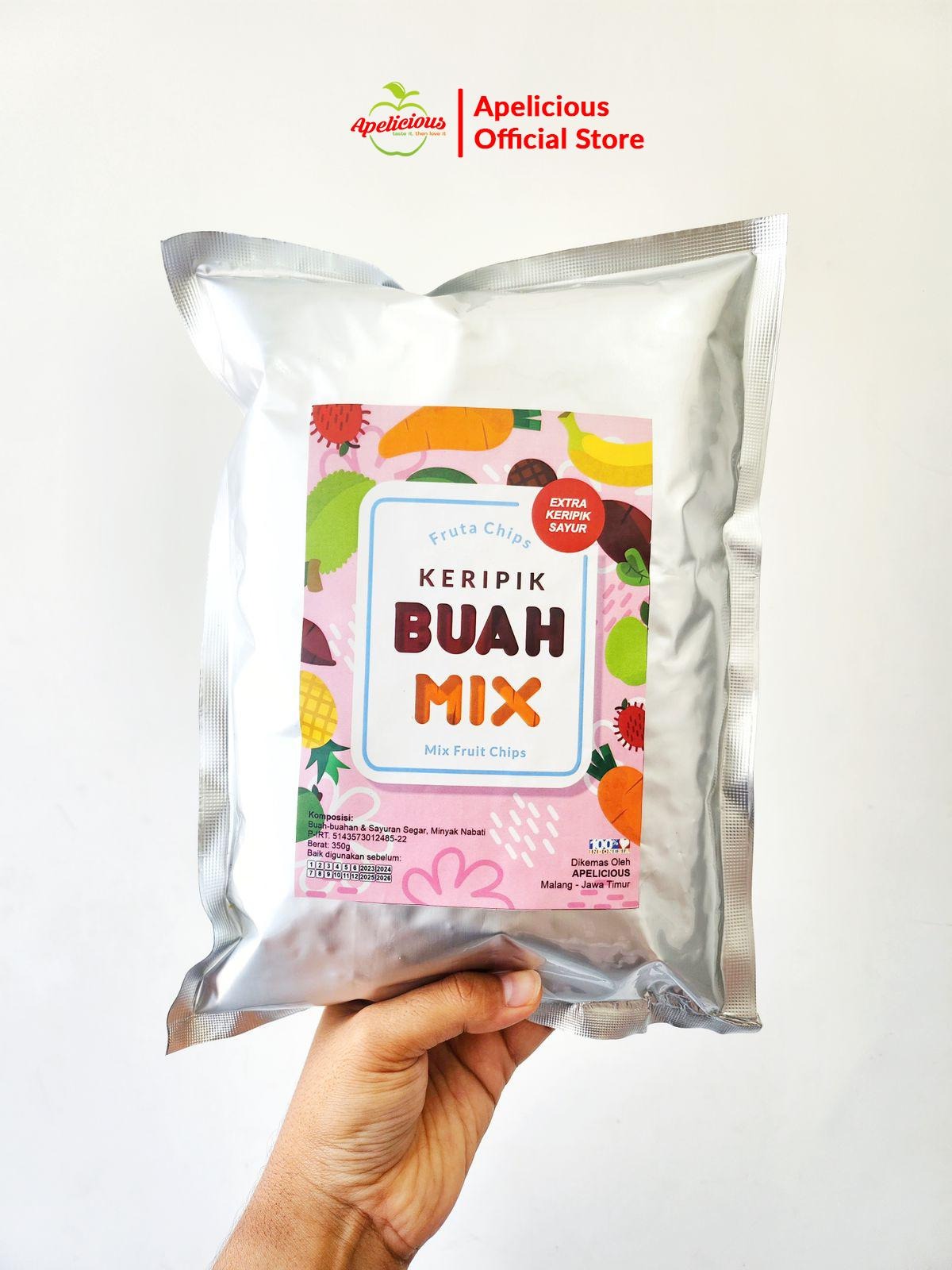 APELICIOUS KERIPIK BUAH KERING MIX EXTRA KERIPIK SAYUR 350g / 200g ,-  Snack Chips Kripik Food Nangka
