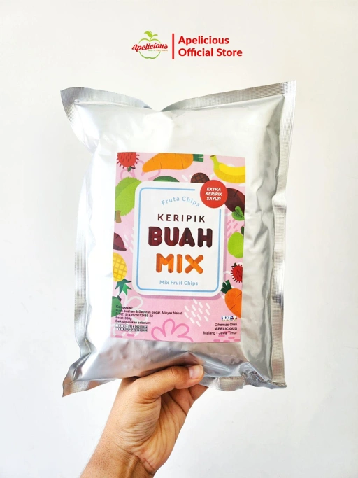 Image of APELICIOUS KERIPIK BUAH KERING MIX EXTRA KERIPIK SAYUR 350g / 200g ,-  Snack Chips Kripik Food Nangka