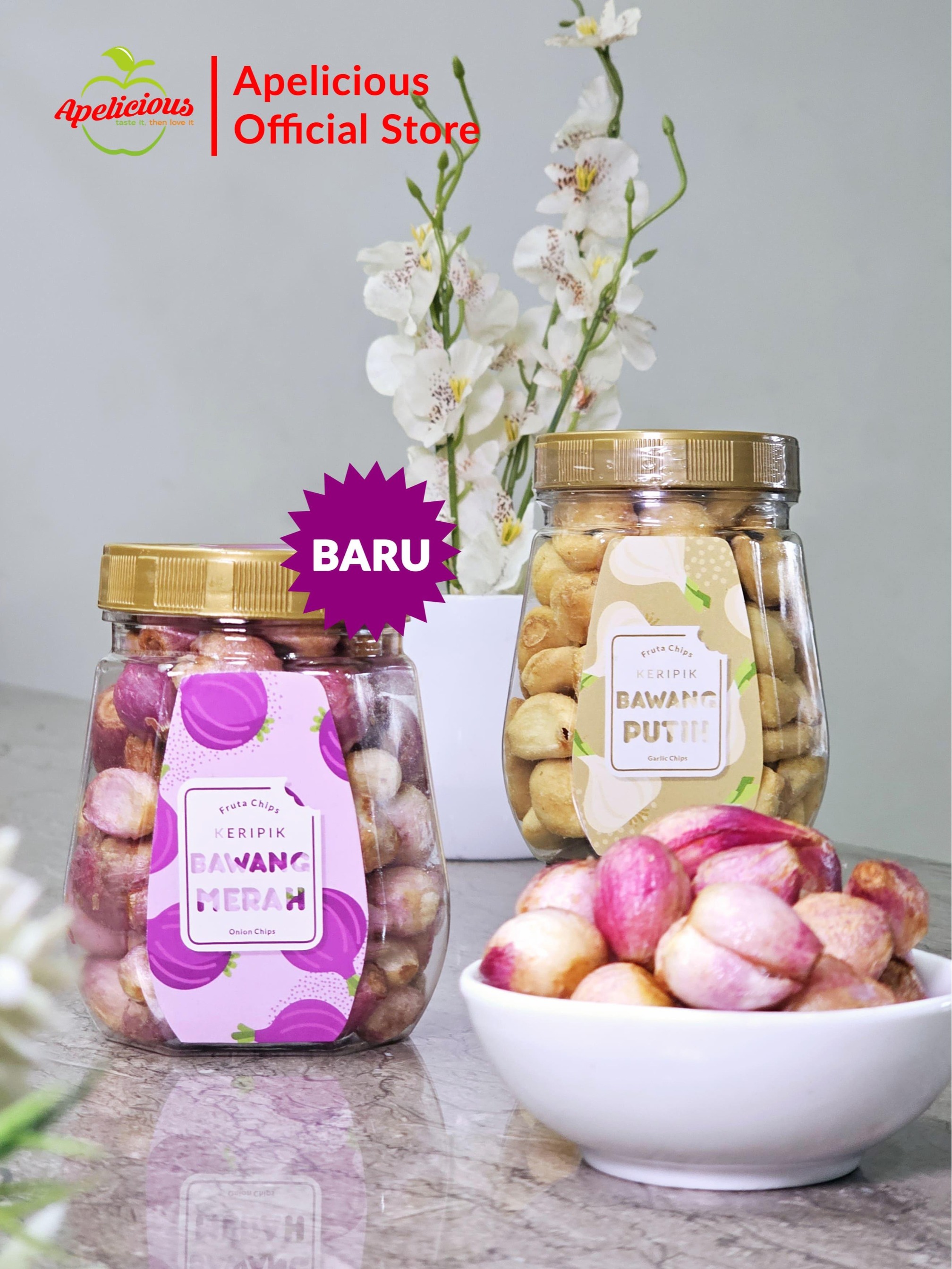 APELICIOUS BUNDLING KERIPIK BAWANG PUTIH + KERIPIK BAWANG MERAH - Food Snack Cemilan