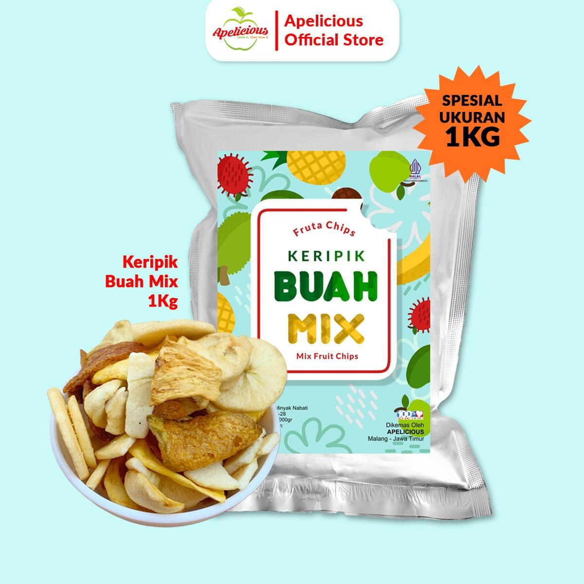 APELICIOUS KERIPIK BUAH MIX EXTRA KERIPIK SAYUR / KERIPIK BUAH MIX / KERIPIK SAYUR MIX 1KG - Food, Kripik, Camilan, Chips, Kering Kripik Sayur Mix 1kg
