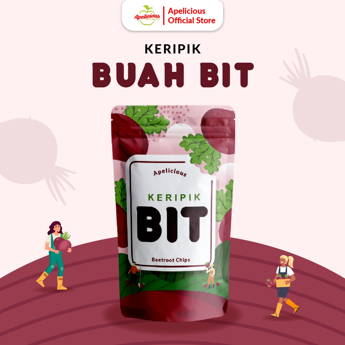 APELICIOUS Keripik Buah Bit 50gr Eksklusif Printing