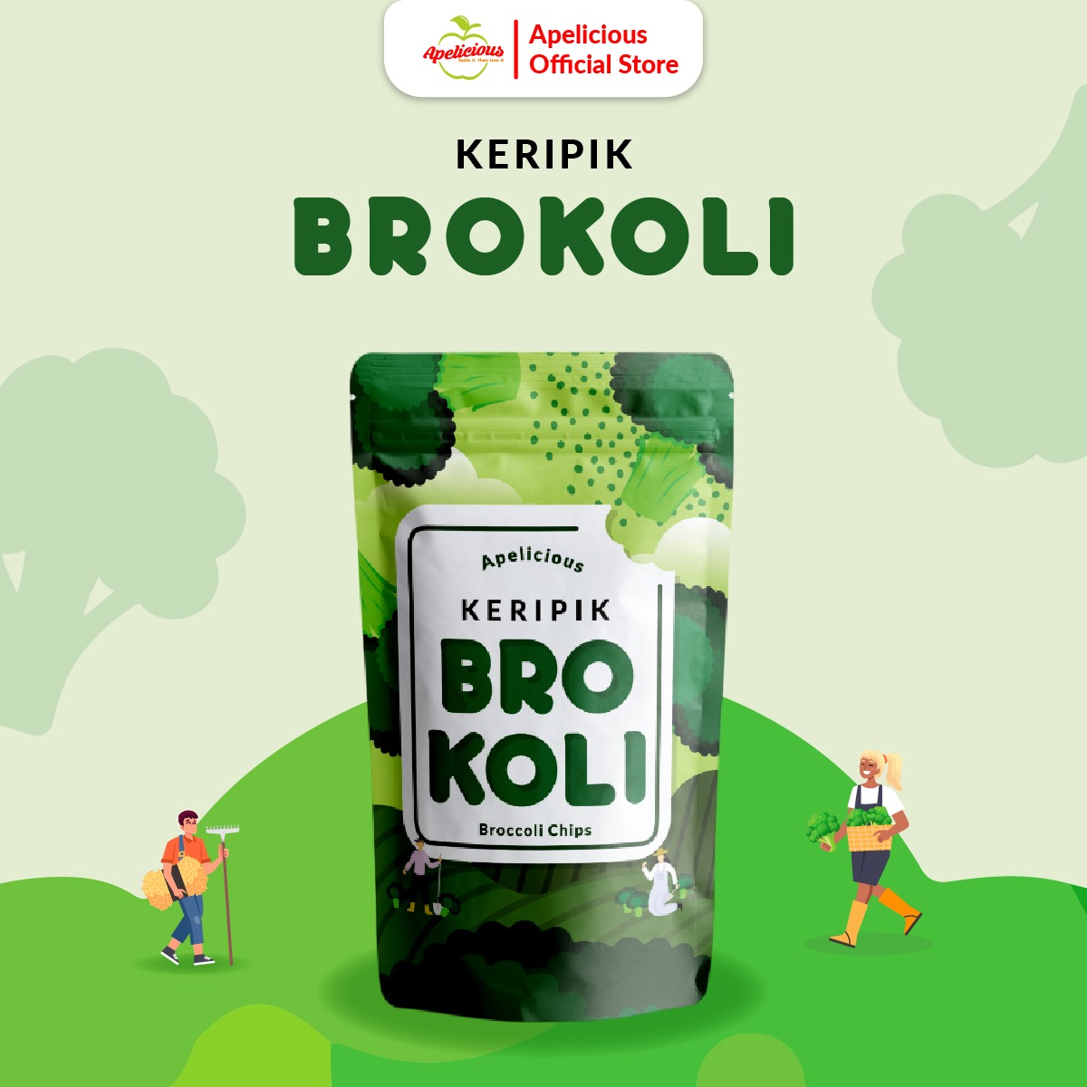 APELICIOUS Keripik Brokoli 50gr Eksklusif Printing