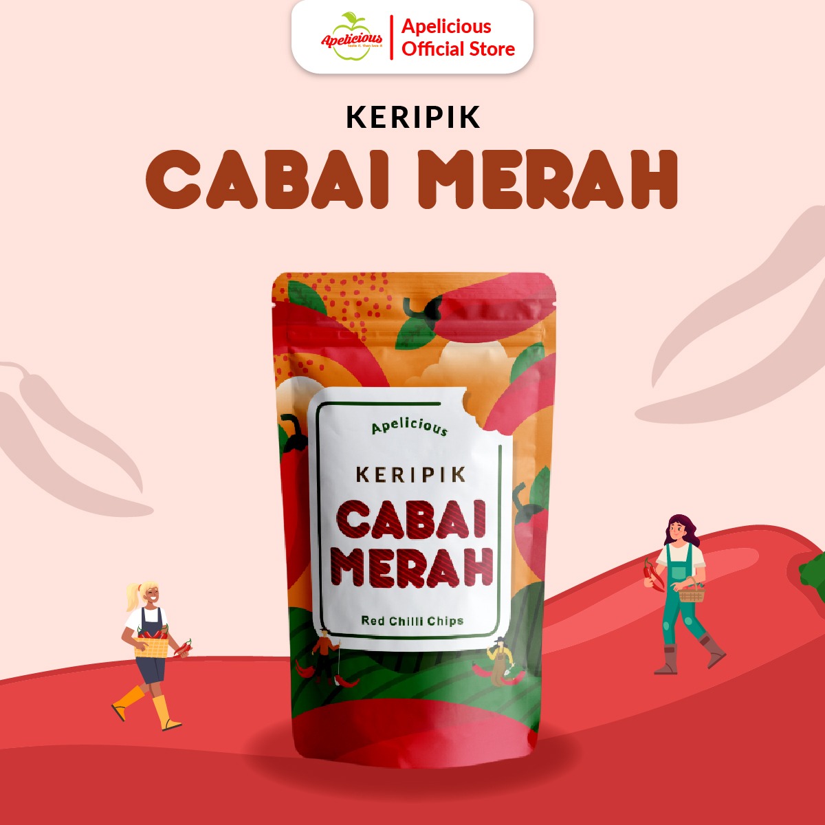 APELICIOUS Keripik Cabe Merah 50gr Eksklusif Printing