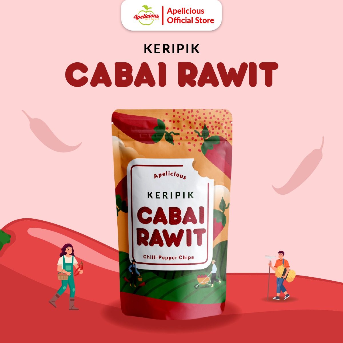 APELICIOUS Keripik Cabe Rawit 50gr Eksklusif Printing