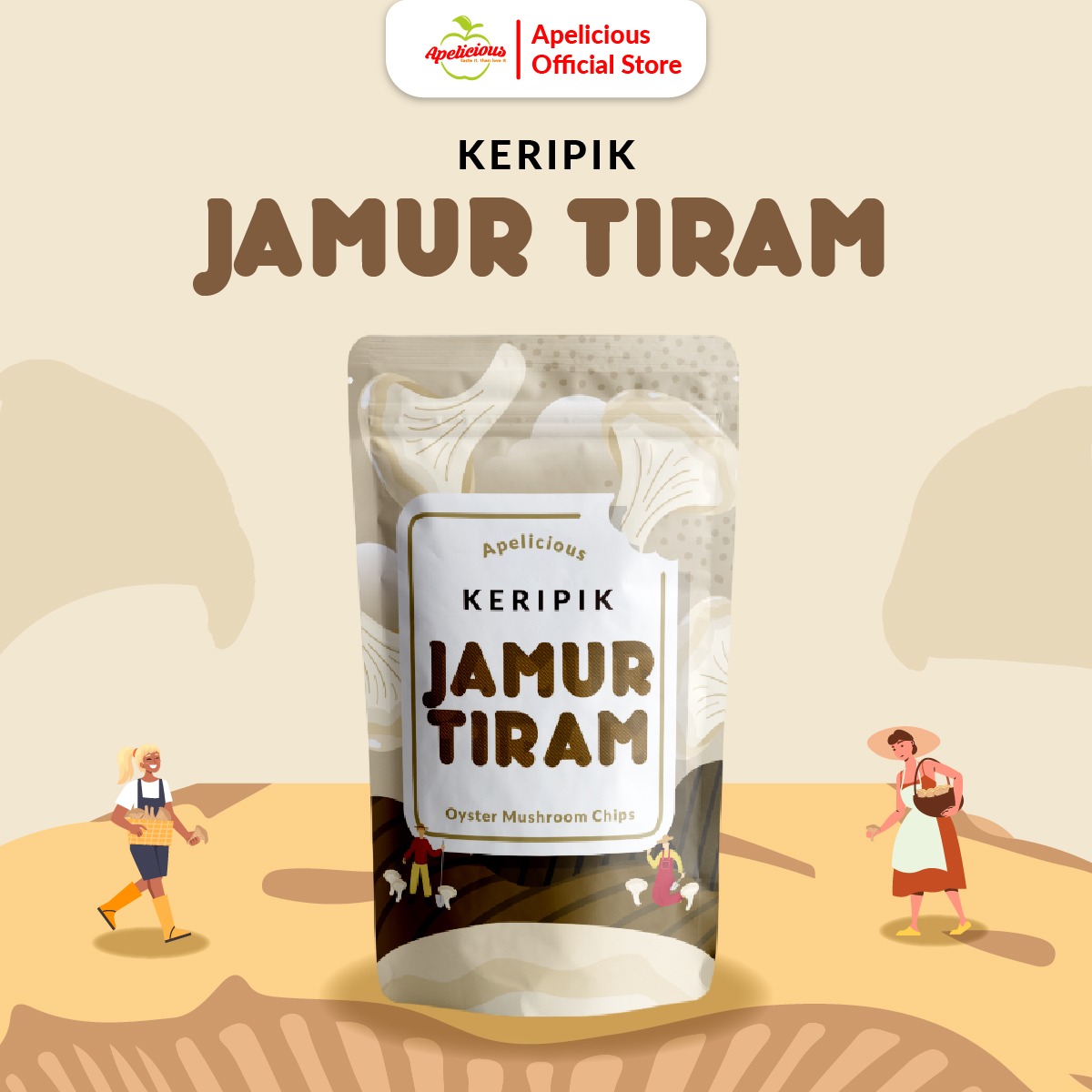 APELICIOUS Keripik Jamur Tiram 50gr Eksklusif Printing 