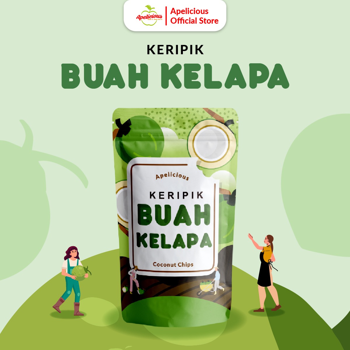 APELICIOUS Keripik Kelapa 50gr Eksklusif Printing
