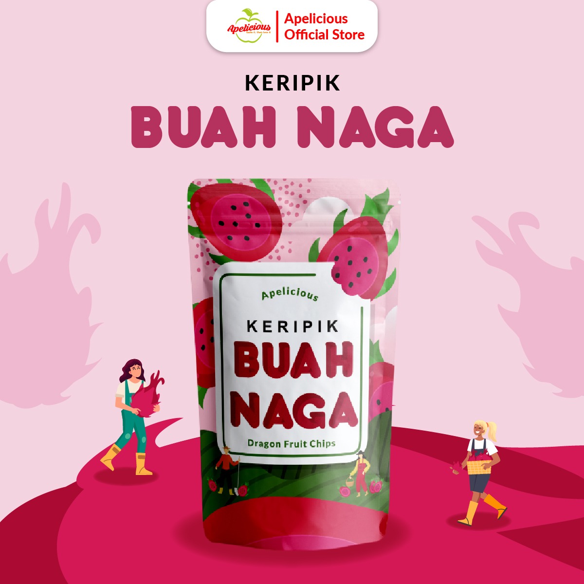 APELICIOUS Keripik Buah Naga 50gr Eksklusif Printing