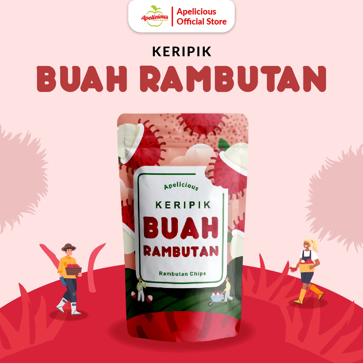 APELICIOUS Keripik Buah Rambutan 50gr Eksklusif Printing
