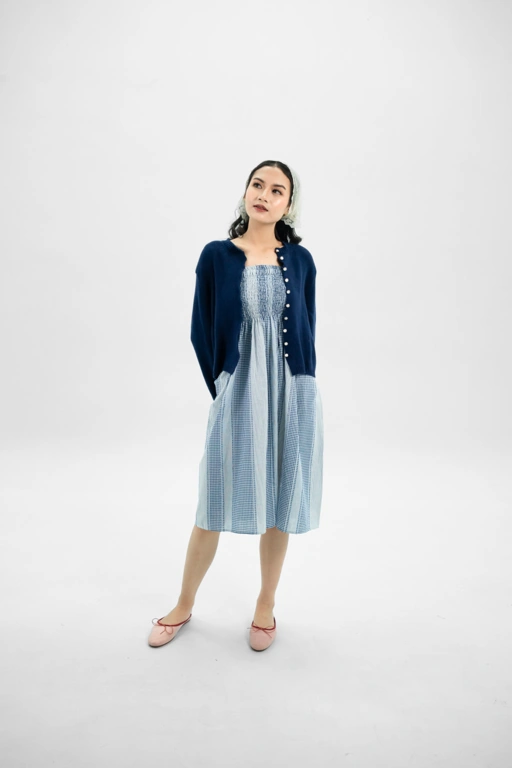 Image of Sabine Smocked Skirt Glacier