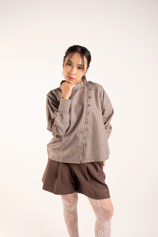 Image of Sora Top Gingham Long Sleeve