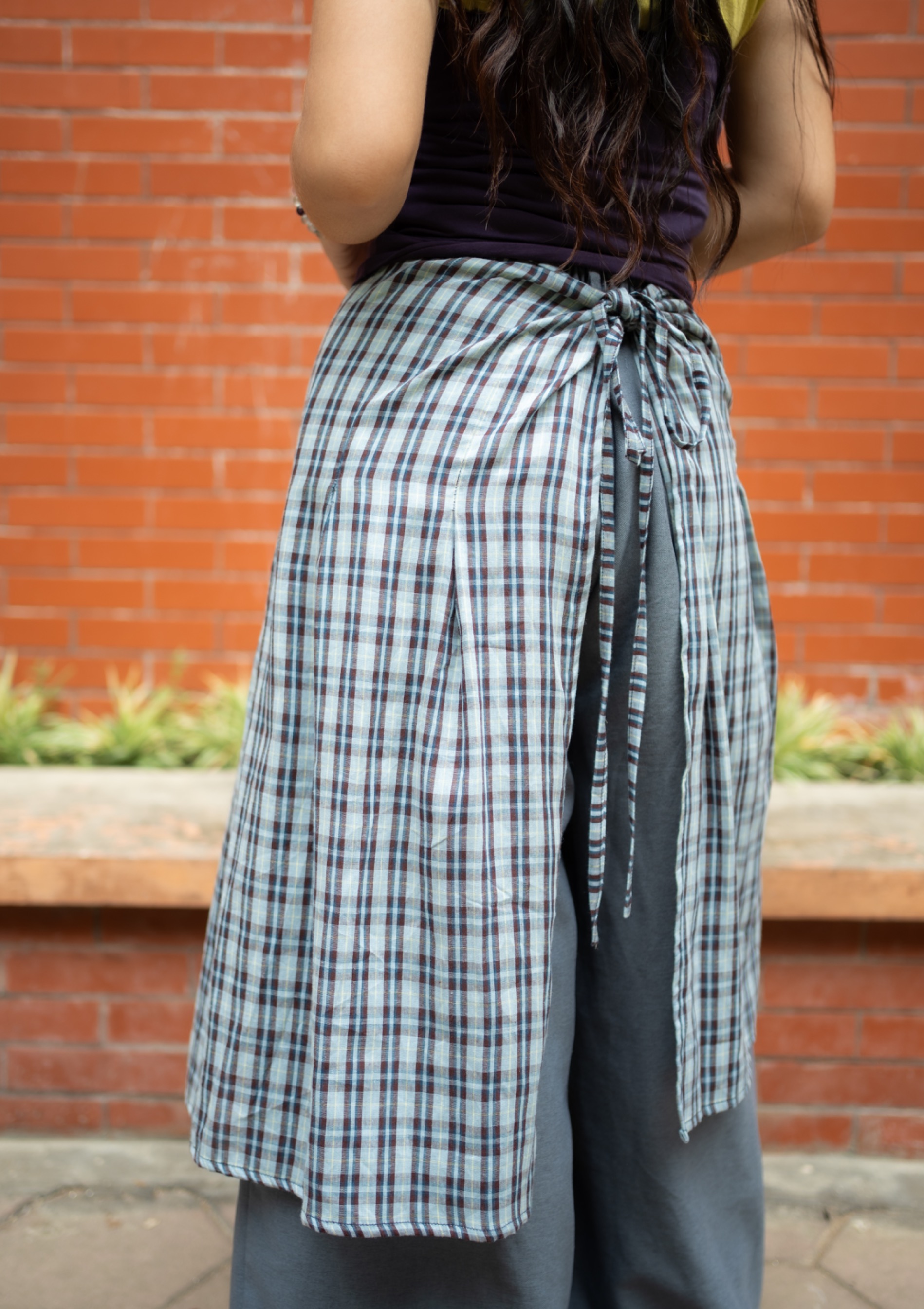 Layer Skirt Midi Plaid