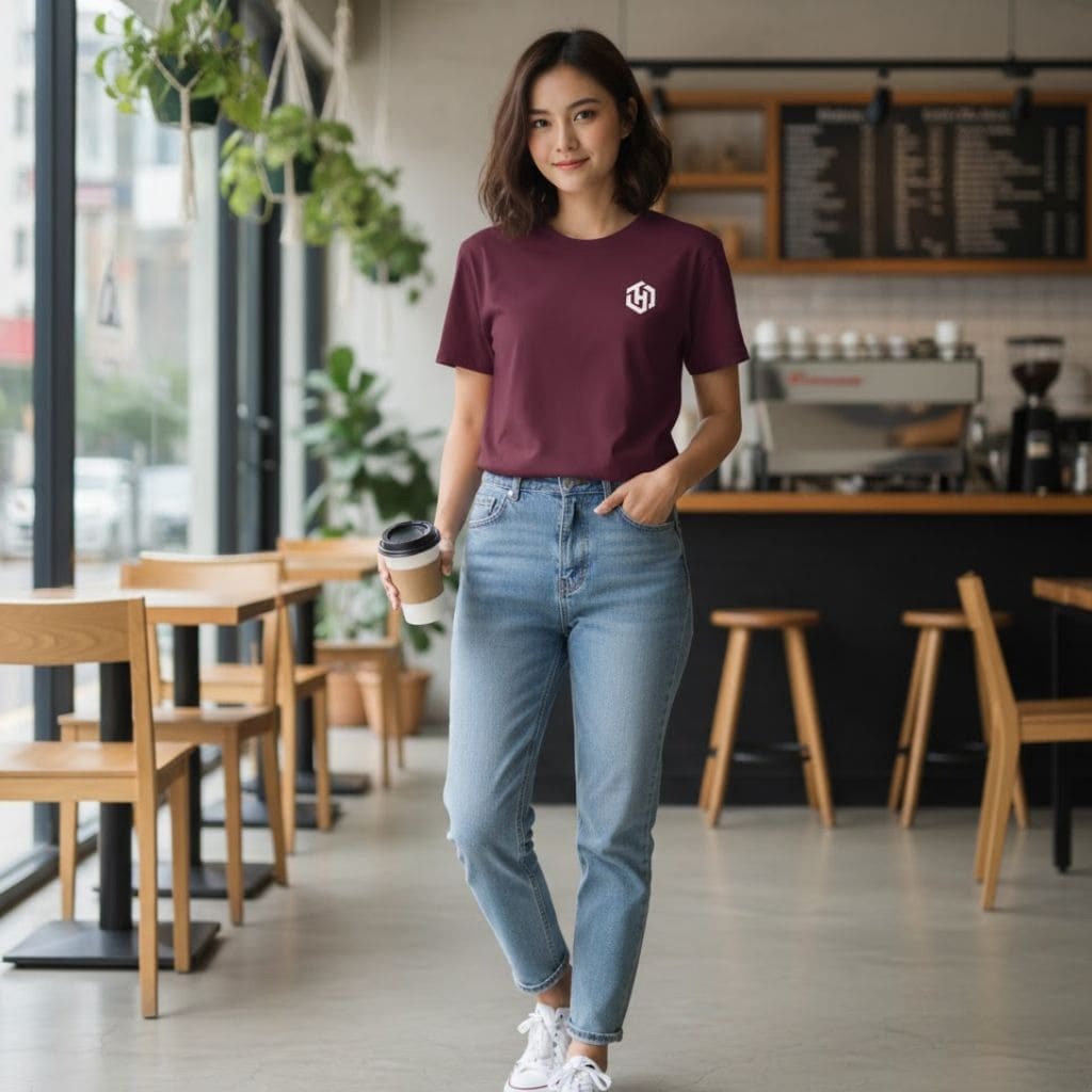Basic Maroon Shirt Short Sleeves
