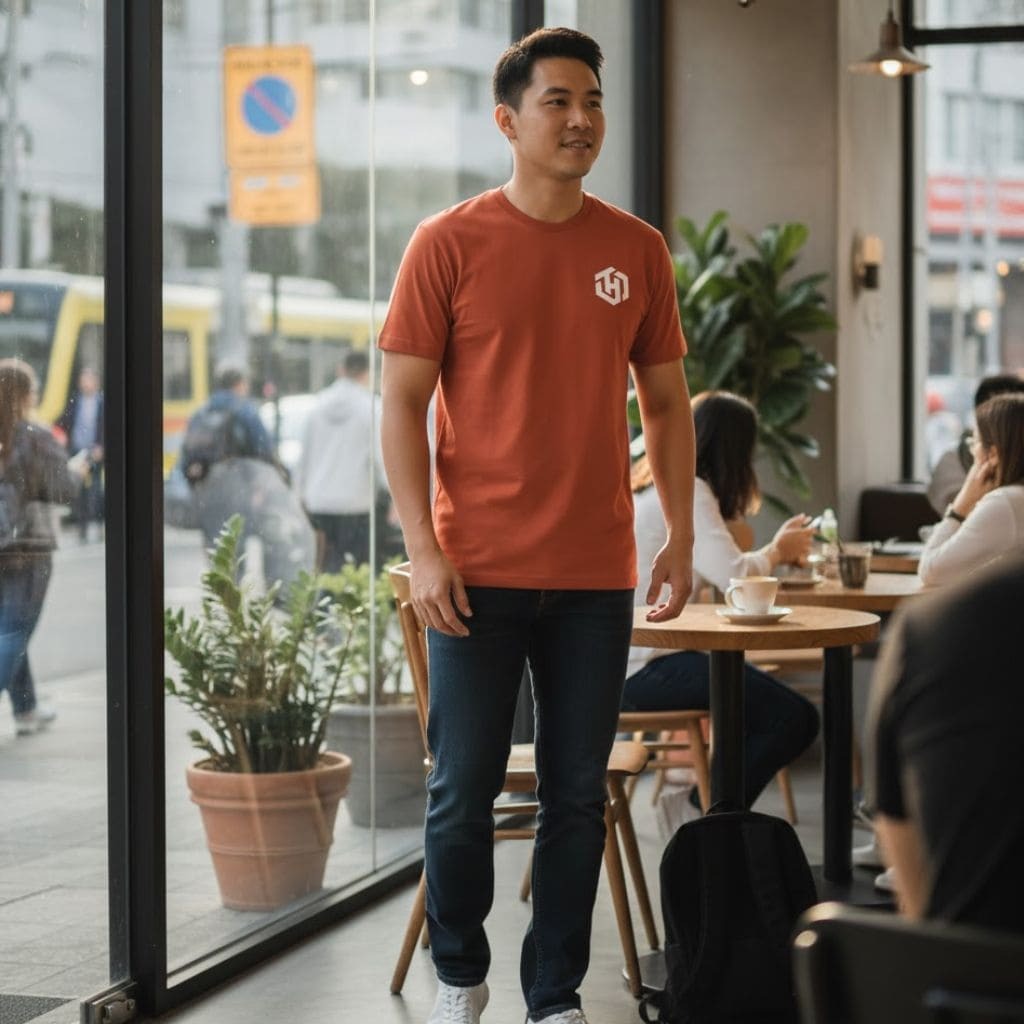 Basic Terracotta Shirt Short Sleeves