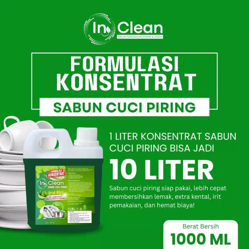 Konsentrat Sabun Cuci Piring 1 Liter bisa jadi 10 Liter