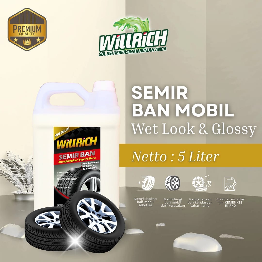 Semir Ban Silikon Carwash 5 Liter Pengkilap & Penghitam Ban Mobil