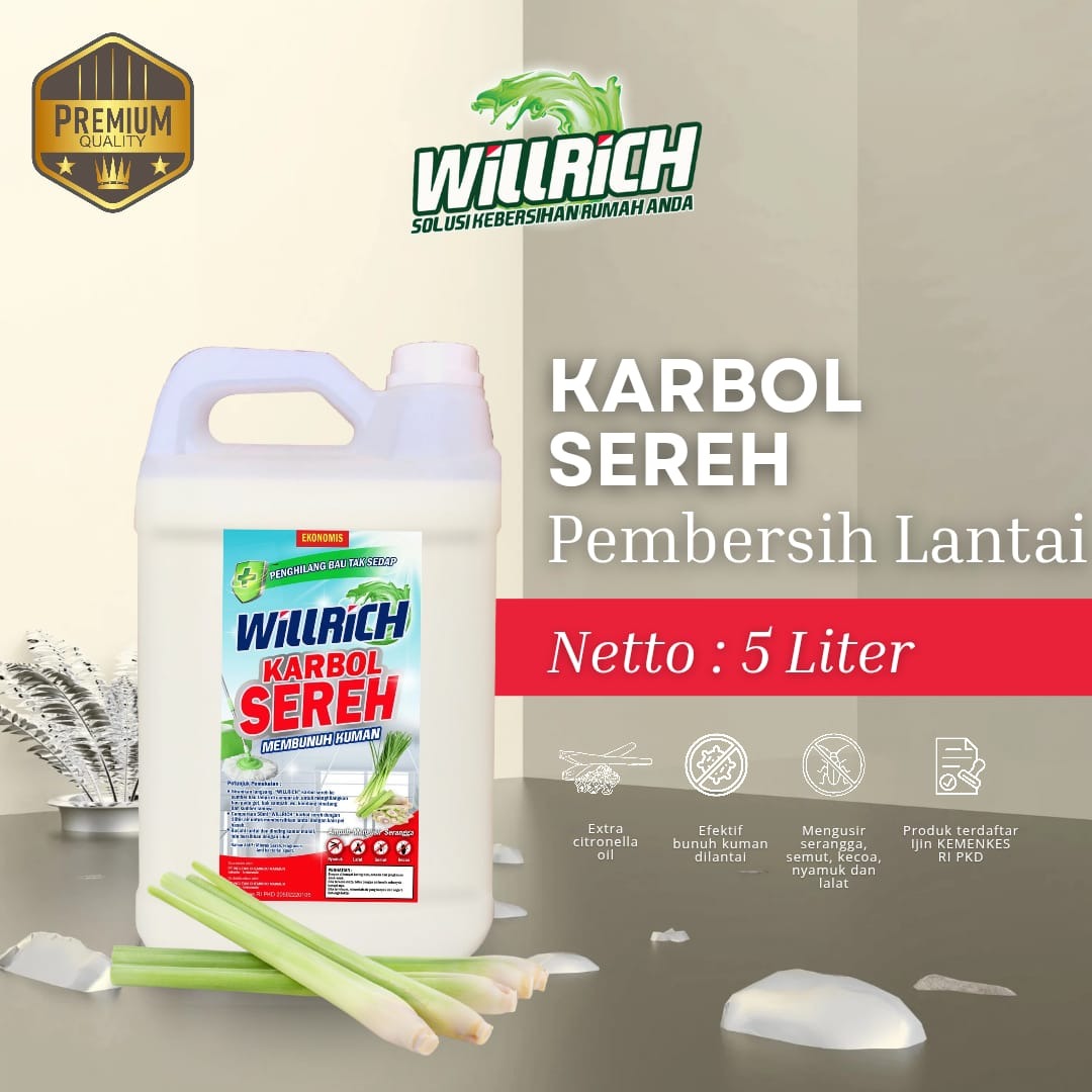 Karbol Sereh Varian Sereh Segar Kemasan 5 Liter