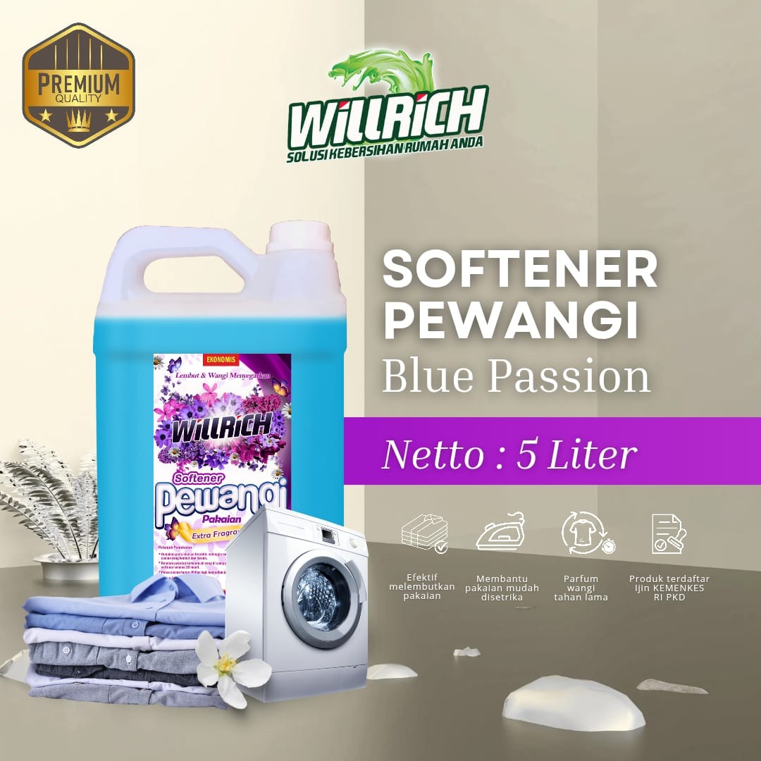 Softener Laundry Varian Blue Passion Kemasan 5 Liter