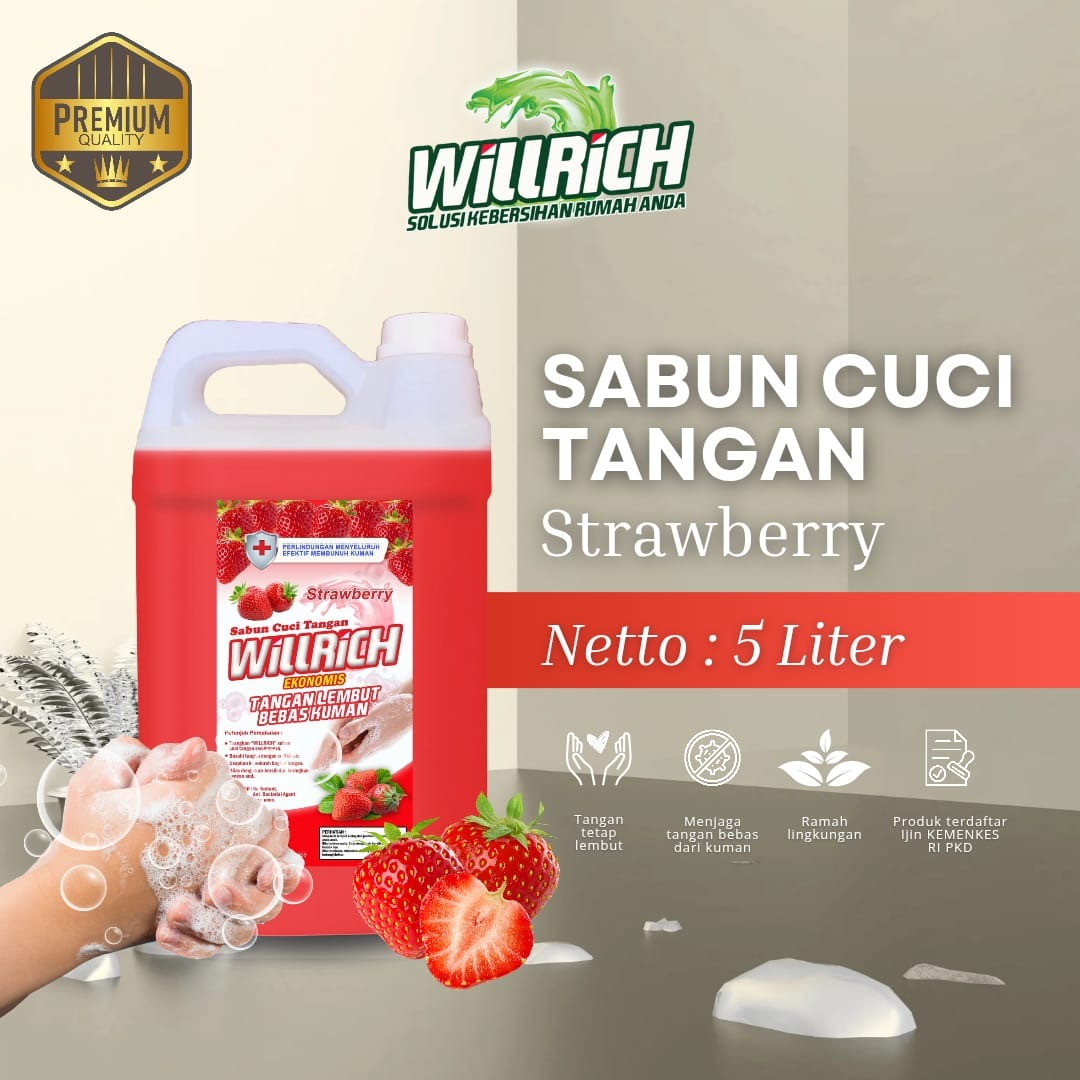 Sabun Cuci Tangan varian Strawberry Kemasan 5 Liter