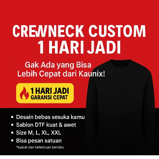 Image of KAUNIX - CREWNECK CUSTOM DESIGN - Bebas pilih desain request - sweater sablon print DTF 3D